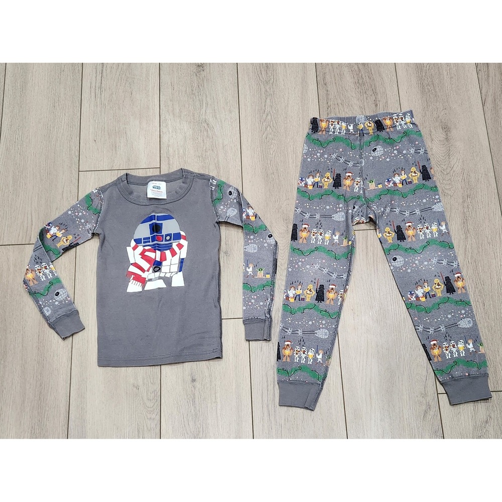 Hanna Andersson Star Wars R2D2 Christmas Pajamas Kids Size 5 100% Organic Cotton
